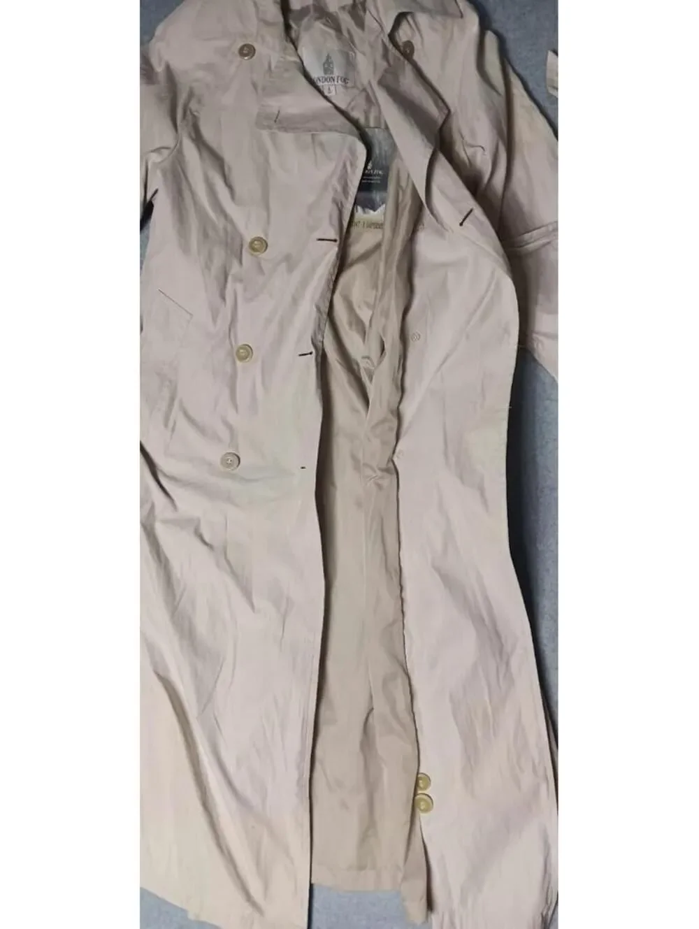 NWT! London Fog Jennifer Trench Coat $215 Womens Size 6 Biege Long Buttons...
